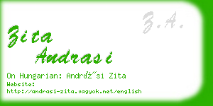 zita andrasi business card